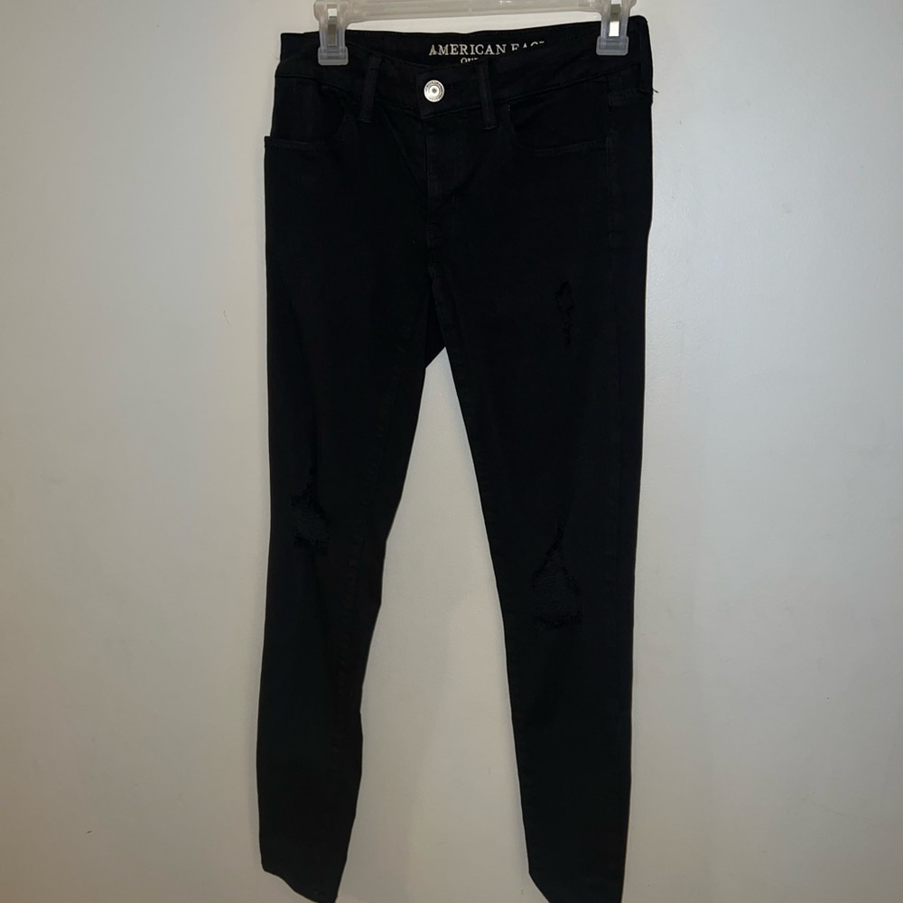 American eagle black ripped jeans